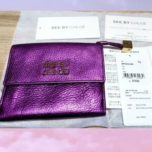 See by Chloe purple leather wallet